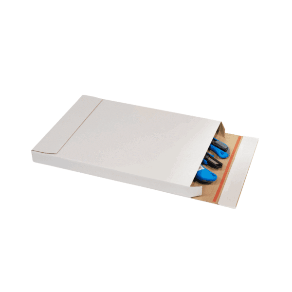 Brievenbusdoos A4+ Zijklep Wit (350 x 250 x 28 mm) + Plakstrip - Afbeelding 2
