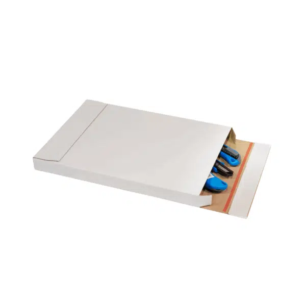 Brievenbusdoos A4+ Zijklep Wit (350 x 250 x 28 mm) + Plakstrip - Afbeelding 2
