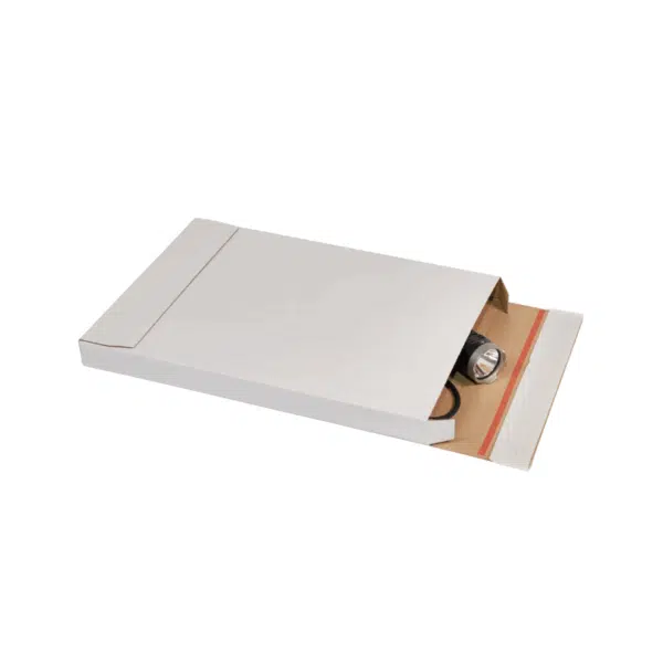 Brievenbusdoos A4+ Zijklep Wit (350 x 250 x 28 mm) + Plakstrip - Afbeelding 3